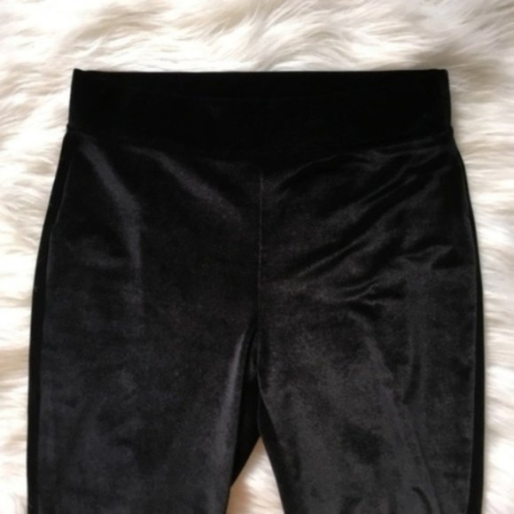 Loft Black Velvet Leggings Pants Size M Stretch - Picture 11 of 15